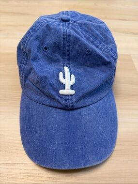 Adams | Blue Dad Hat with White Cactus Embroidery
